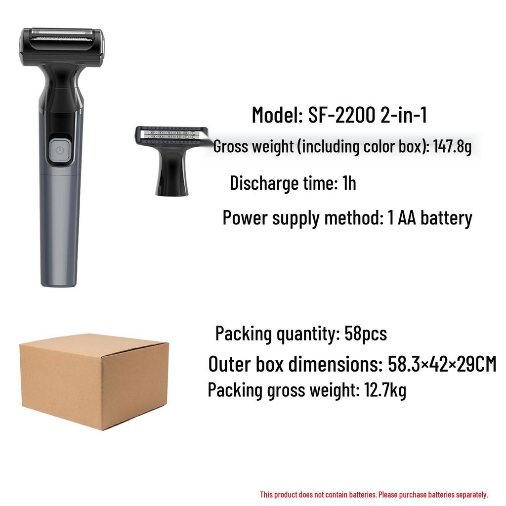 Men's Full Body Washable Electric Razor: Multi-Functional, Portable Hair Trimmer for Private Areas