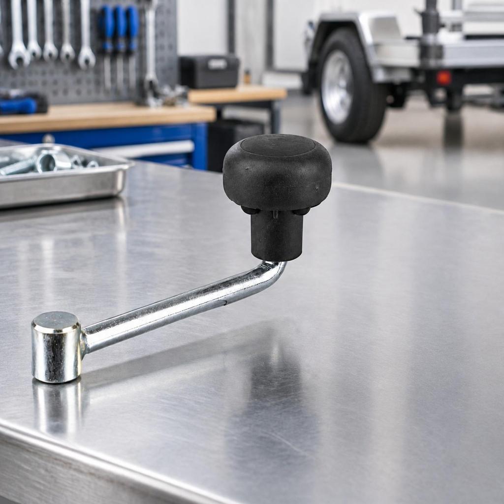 Europese Stijl Trailer Steunwiel Slinger Handvat Handmatig Chroom Afgewerkt Metaal met