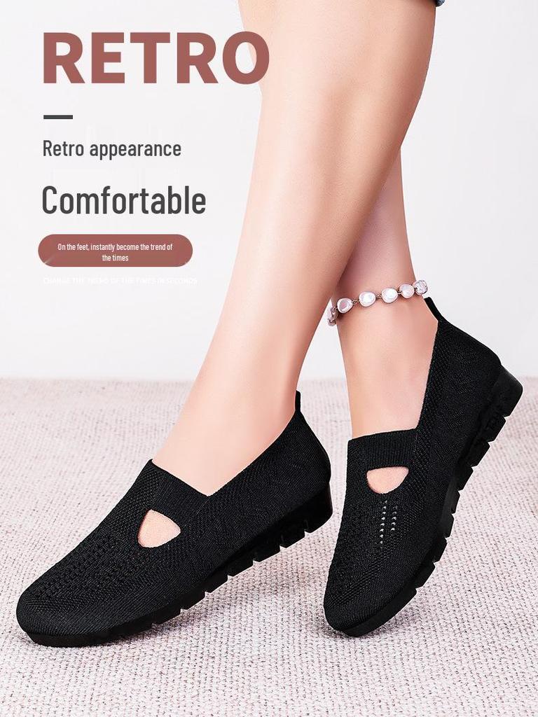 Women's Spring Breathable Slip-On Casual Shoes - Comfortable Soft Sole, Plus Size Available