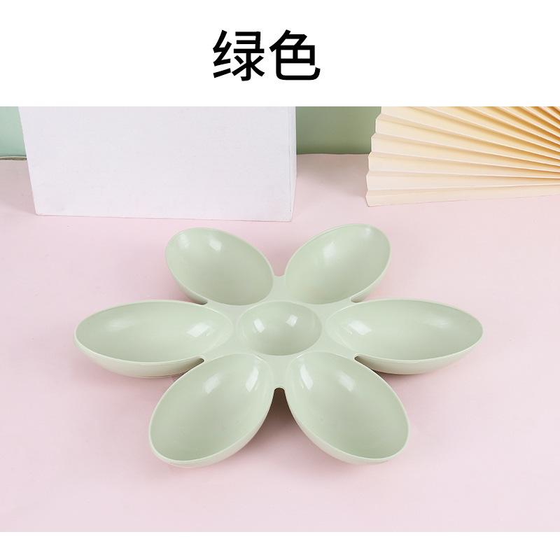 The New Creative Cat Food Utensils In the Cat House, Petal Multi-grid Cat Bowl, Plastic Pet Bowl Feeding and Water Cat Bowl