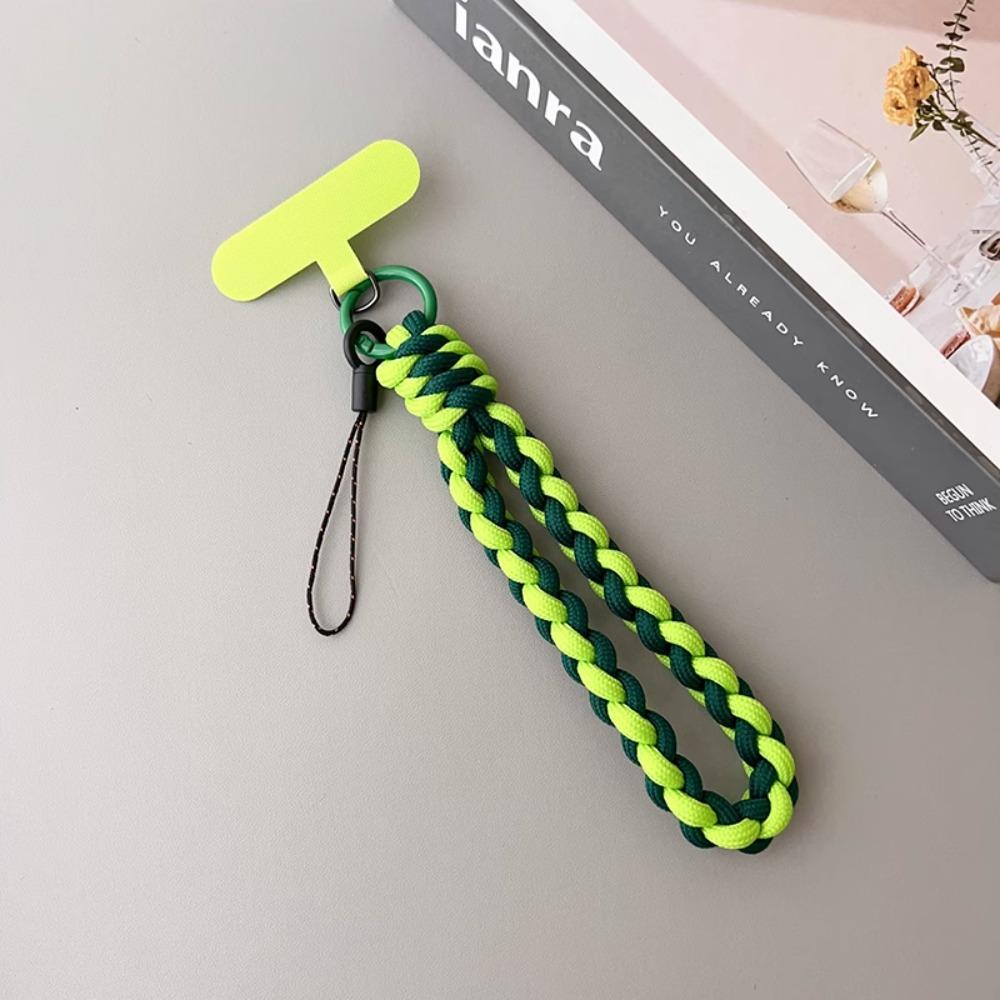 IN Korea Universal Braided Short Mobile Phone Lanyard Strap Hanging Chain Ring Cord with Patch Wrist Strap Cell Phone Detachable