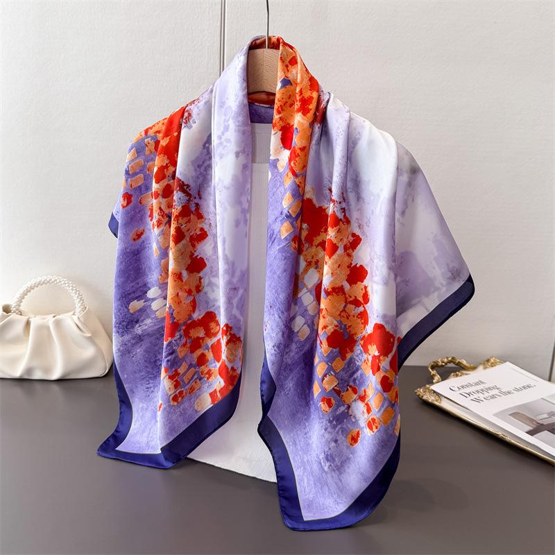 

Art Splashing Ink Feeling Simulation Silk High Sense Printing Large Square Scarf Silk Scarf Shawl Headscarf Neck Protection Scarf 90*90cm