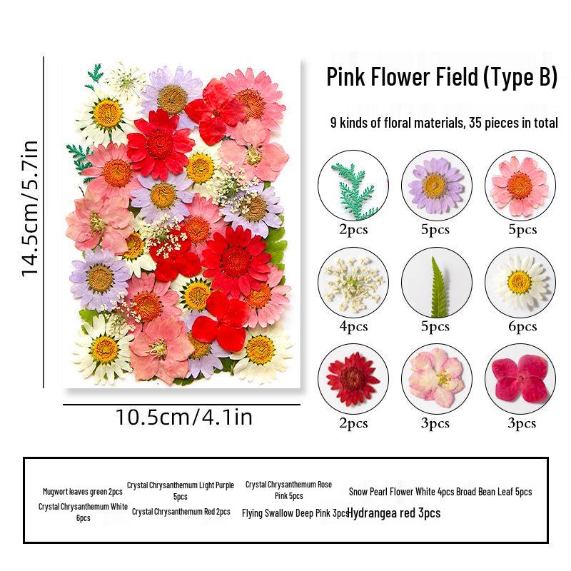 DIY Dried Flower Specimen Sticker Set for Kids: Handmade Pressed Flower Frames & Resin Bookmark Craft Kit