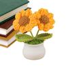Handgefertigte Gestrickte Sonnenblume Gehäkelte Sonnenblume Kunstblume Schreibtischdeko Topfpflanzen Sonnenblumen Dekoration Tischmittelstücke