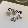 Simple Cute Sweet Heart Shaped Clamping Earrings For Women'S Fashion Heart Shaped Round Perforated Earrings Jewelry