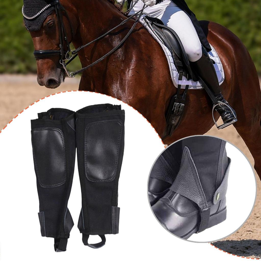 Riding Boot Cover Equestrian Half Chap Leg Protector Shoe with Side Zipper Breathable And for