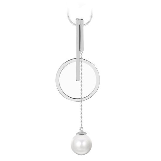 

Женская Мода Круглый Подвеска-Штанга с Имитацией Жемчуга Цепочка для Свитера Ожерелье Украшение