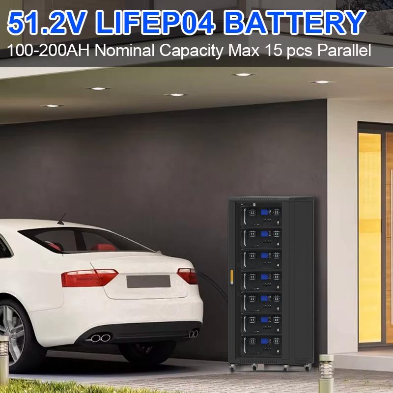 EASUN POWER LiFePO4 48V 300AH 200AH 100AH Battery Pack 51.2V 15KW Lithium Solar Battery Rechargeable Battery 6000 + Cycles