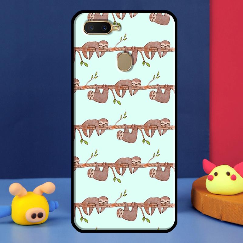 Baby Sloth Case For Oppo A16 A76 A96 A58 A78 A98 A5 A9 A91 A15 A17 A77 A52 A72 A74 A94 A54S A57S Cover