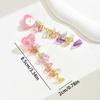 Japanese Korean Fresh Mori Stud Earrings Women Sweet Heart Color Crystal Fringe Ins Holiday Casual Decor Jewelry