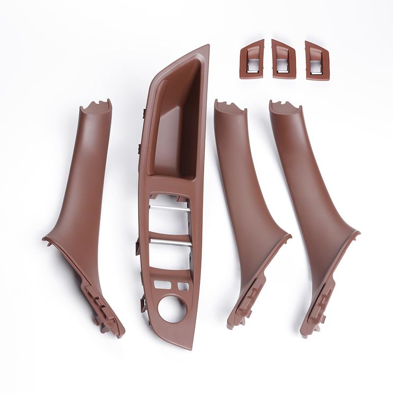 7Pc/Set Left Right Hand Drive LHD For BMW 5 Series F10 F11 F18 Beige Black Interior Door Handle Inner Door Panel Pull Trim