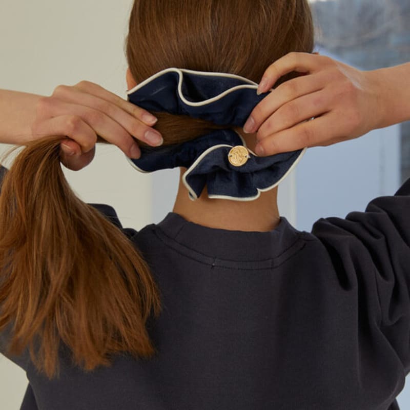 ANOETIC CLASSIC DENIM SCRUNCHIE_NAVY