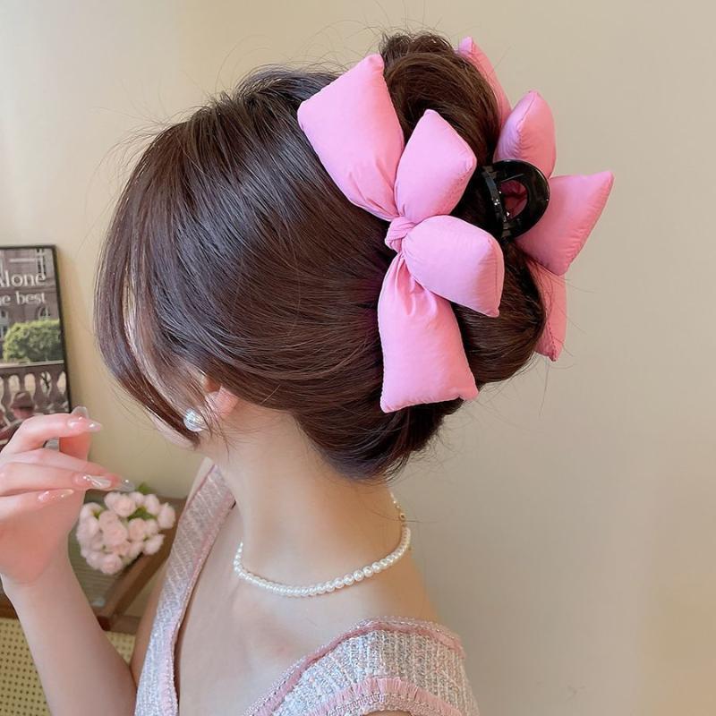 Three-Dimensional Bow Princess Head Women Hairpin Advanced Sense Back Head Hair Disc Grab Clip Shark Clip Hair
