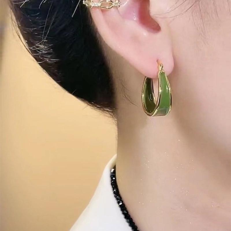 Elegant Irregular Metal Dripping Oil Hoop Earrings Unique Ear Cuff for Wedding Party Stylish Women Ear Accessories