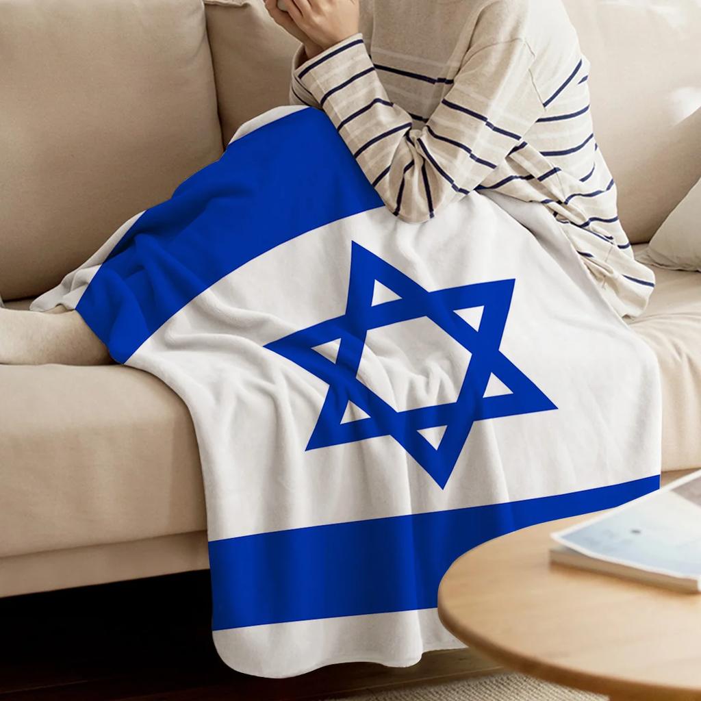 Weiche Warme Korallenfleece Decke Israelische Flagge Winterlaken Tagesdecke Sofa Überwurf Leichte Dünne Flanelldecken