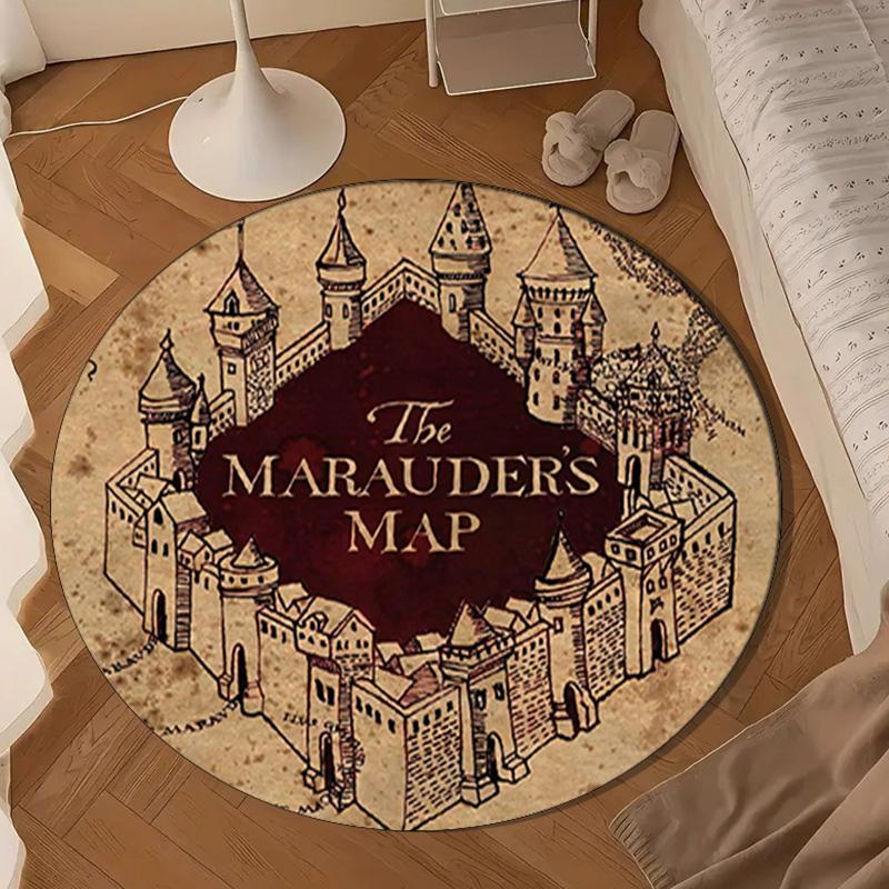 Magic School Adventure Round Rug for Livingroom,Bedroom, Palyroom, Chair Rug, Area rug, Circle Carpet, Large Size Fan Christmas gift