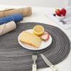 2pcs Washable Boho Oval Braided Placemat Hand-woven Heat Insulation Pad  Dining Table