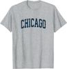 Chicago Illinois IL Vintage Athletic Sports Navy Design T-Shirt