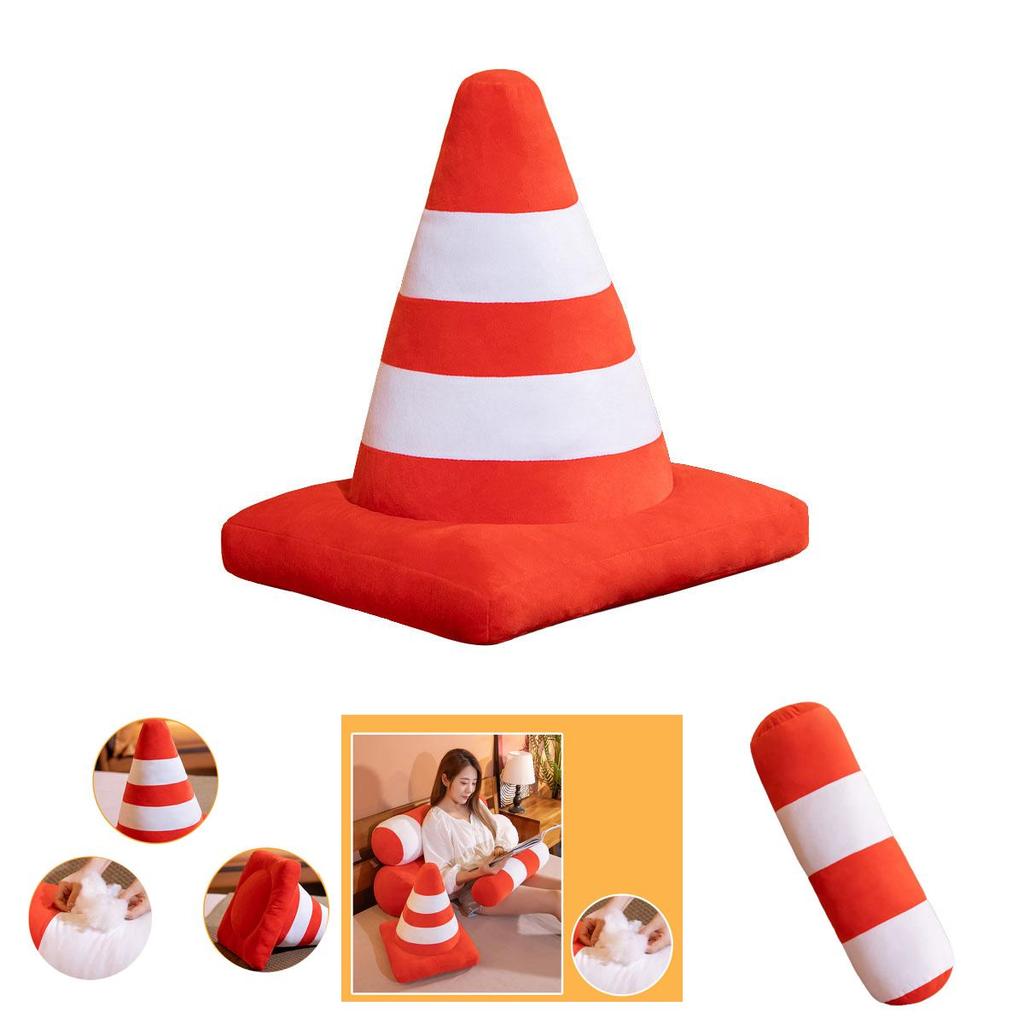 Creative Traffic Safety Cone Pillow Plush Toy For School And Kindergarten Teaching Aids