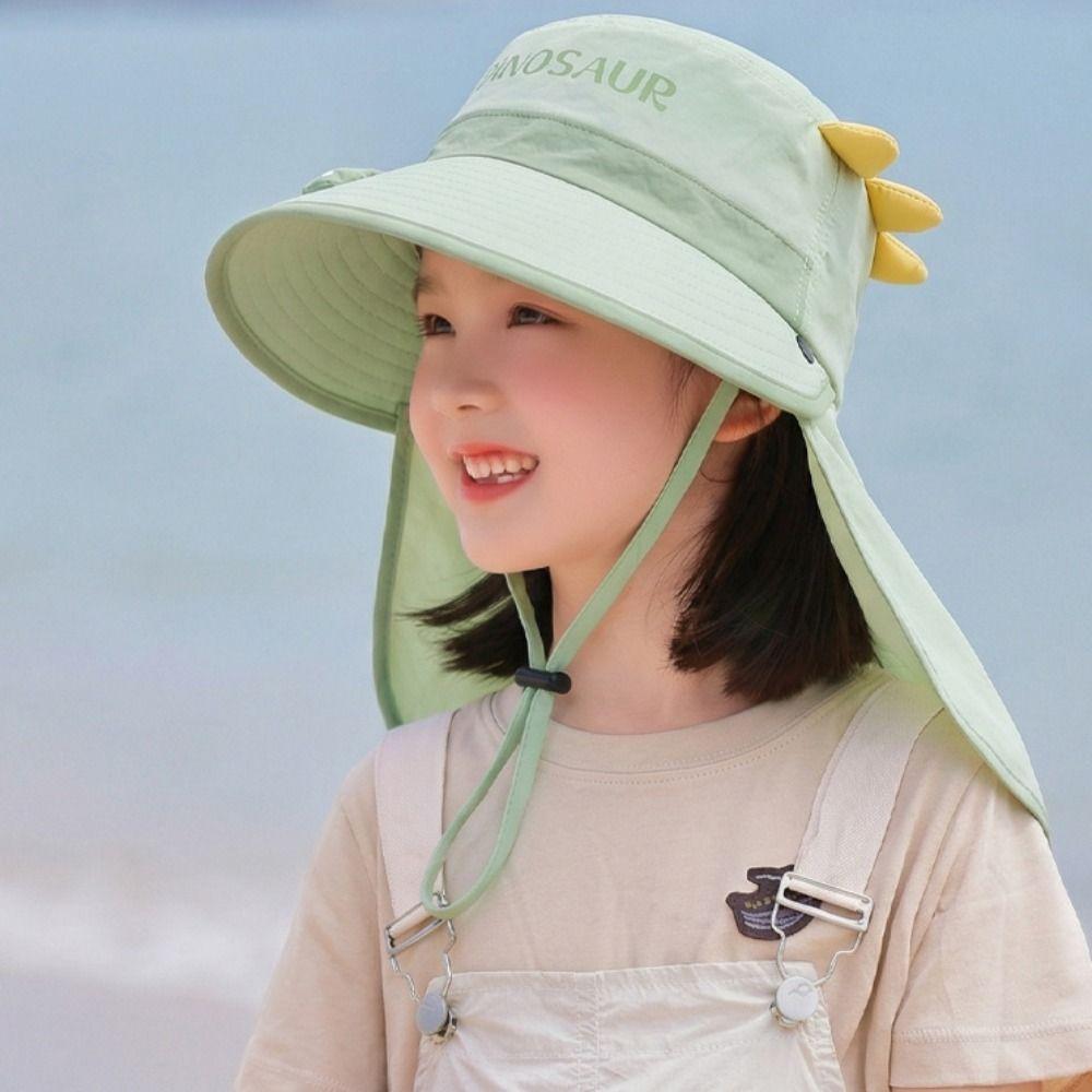 Big Brim Children's Sun Hat Sun Protection Children Beach Cap Kids Whistle Sunscreen Hat  Spring