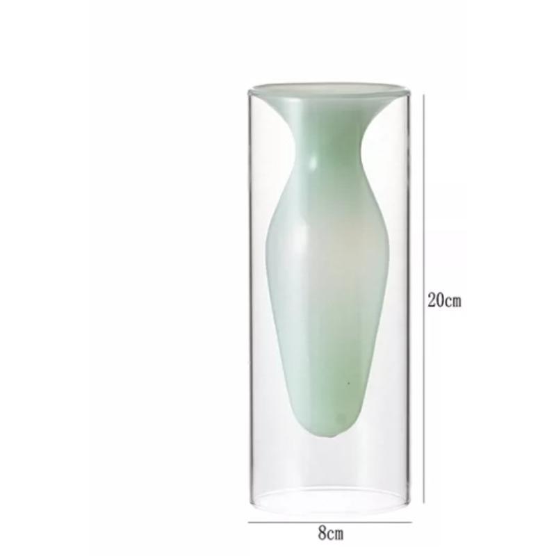 1pc Light Luxury High Borosilicate Glass Vase Simple Modern Home Decoration Flower Vase Ornament