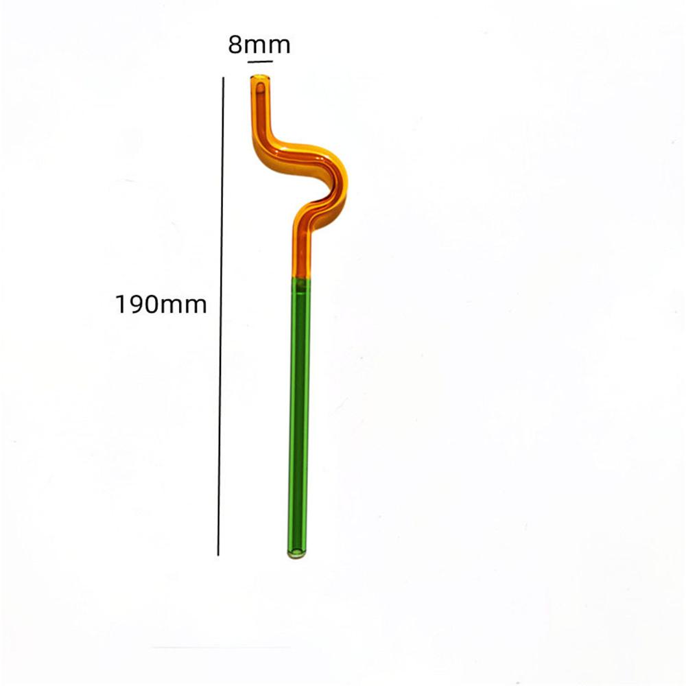 Glass Pipette Decorative Environmental Protection Reusable Non-toxic Durable Heat Resistance Colorful Straw Functional Security