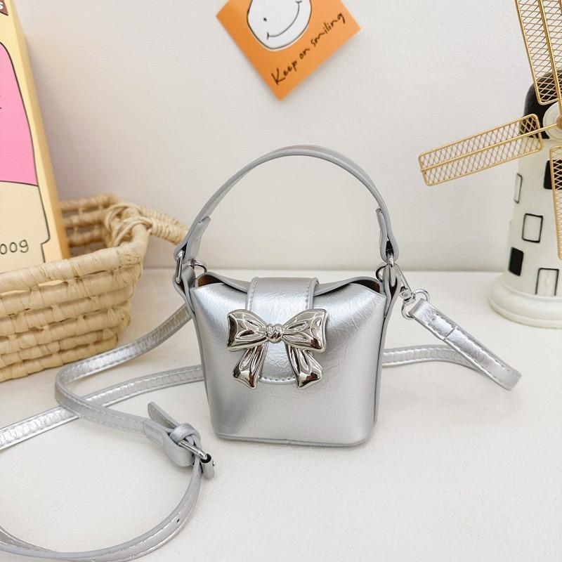 Adorable Girls Pu Bow Crossbody Bag Stylish Handbag Perfect For Toddlers With Cute Design