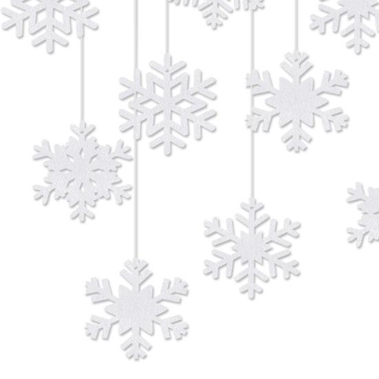 12 Pcs Felt Snowflake Christmas Ornaments White Snowflake Hanging Decoration for Winter Tree Mantel Wall Home Party Decor
