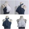 Historical Reenactment Ruffled Jabot Necktie Chiffon Detachable Faux Collar Neckpiece For Renaissances Colonial Outfit