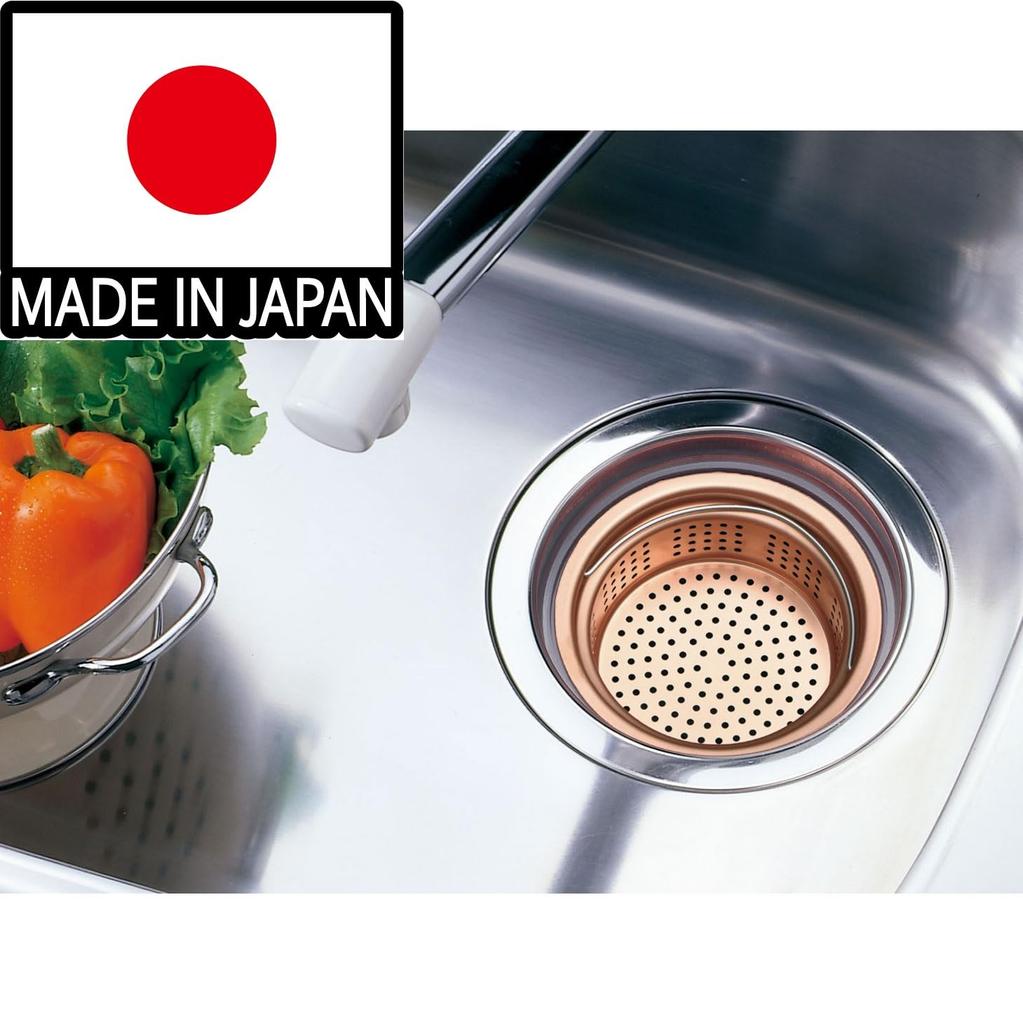 Belca grund korg för skräp, koppar, för diameter x höjd, koppar, tillverkad i Japan, avlopp, burk, diskho, 135/145 dubbelanvändningstyp, 14,4/13,4 4,8 cm, färg,