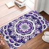1pc Christmas Decor Non-Slip Door Mat with Purple Mandala Design for Living Room And Bedroom, Modern Welcome Carpet for Home