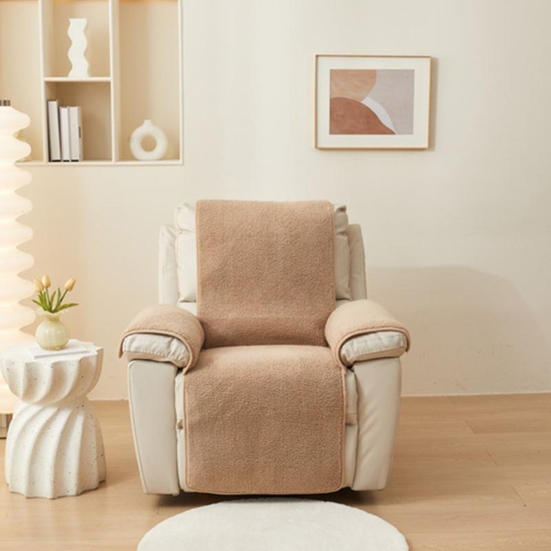 Armrest Protector Plushie Lambswool Sofa Armrest Cover Recliner Protector for Home with Kids and Pet Slip Resistant