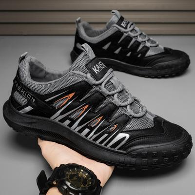 Men's Hiking Shoes Summer Mesh Breathable Walking Shoes Leisure Sports Outdoor Camping Anti Slip Mountaineering Shoes Men