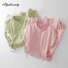 Japanese Mori Girl Candy Color Solid Basic Midi Dress O Neck Pink Blue Green Lace Up Dress Short Sleeve Baggy Cotton Dress