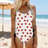 Swimsuit Women Polka Dot Print Bathing Suit Adjustable Side Ties Soft Removable Padded Swimwear Beachwear