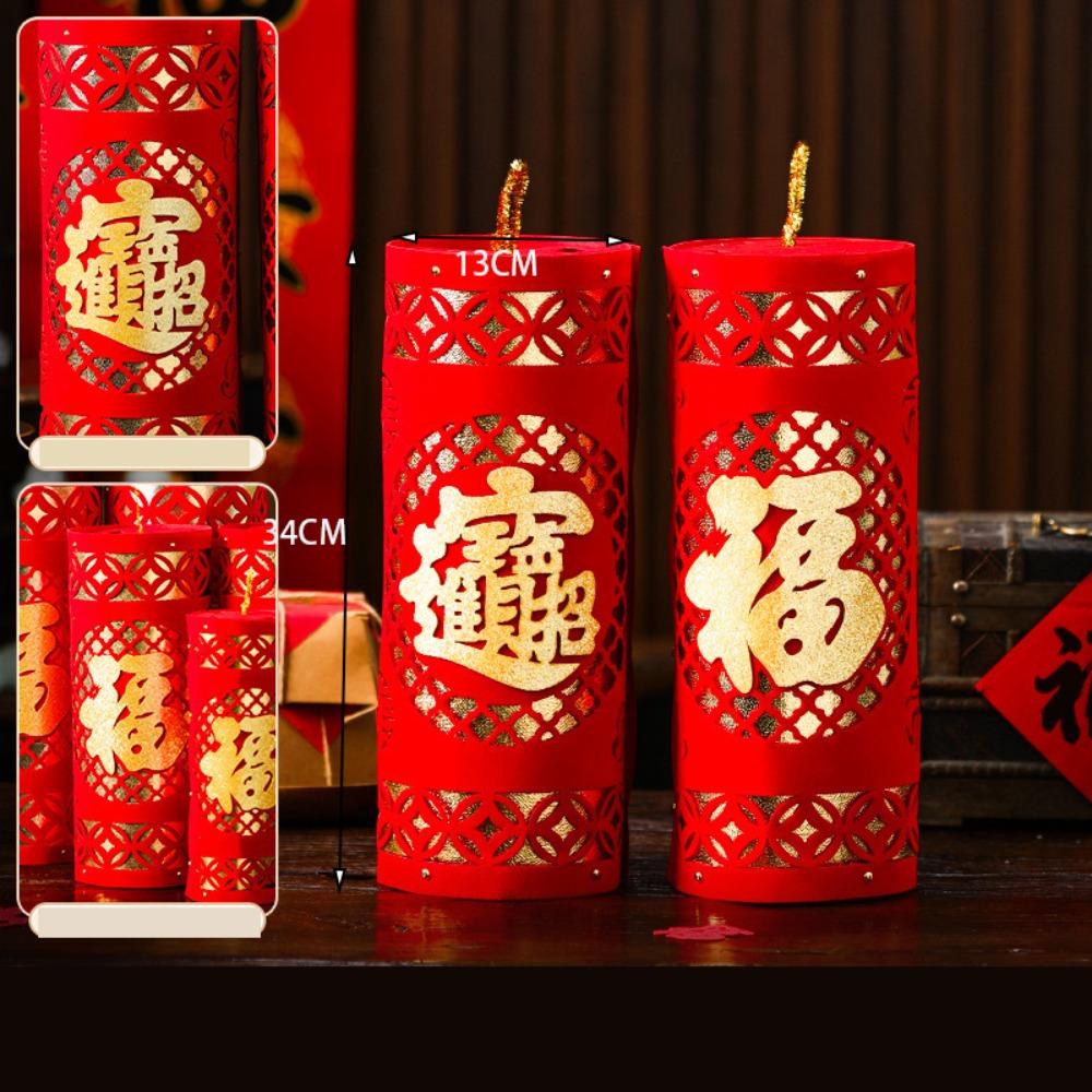 1 Pair Firecracker New Year Decorations Realistic Traditional Spring Festival Firecracker Ornaments 2025 Good Luck
