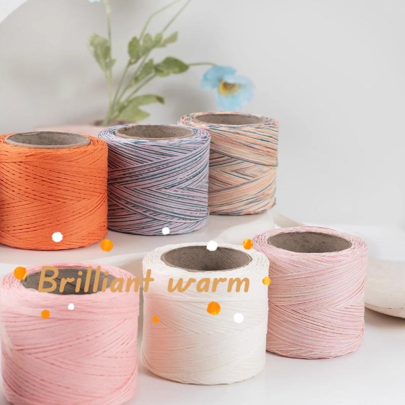 100% Coarse Cotton Grass Thread Crochet Material Summer Breathable Yarn DIY Hand Woven Crochet Bag Straw Hat Craft Material