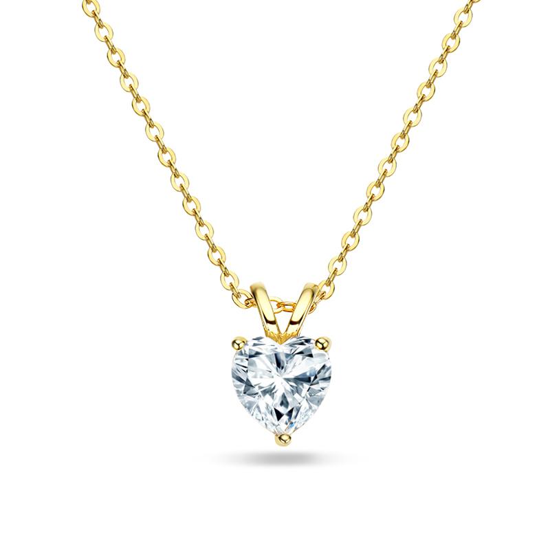 

Smyoue 1ct Certified Heart Cut Moissanite Necklace for Women Classic 100% S925 Silver Pendant Jewelry Wholesale GRA