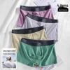 Men's Striped Cotton Boxer Briefs - Antibacterial & Breathable for All Seasons