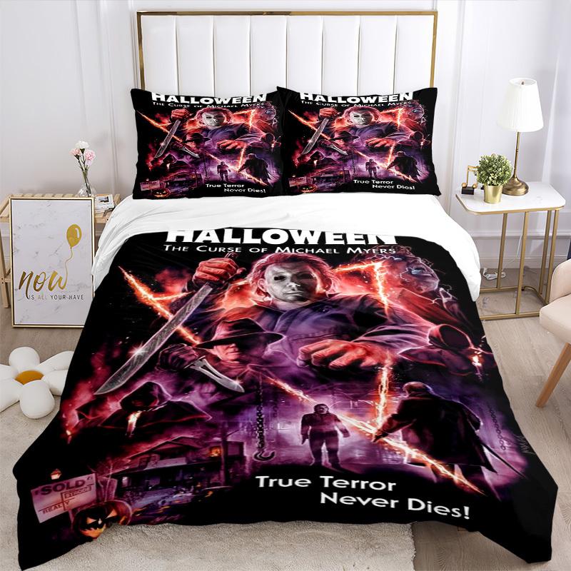 Halloween: The Curse of Michael Myers Bedding Set Comforter Cover Gift for Bedroom,Includes 1 Cover and 2 Pillowcases, No InsertB556
