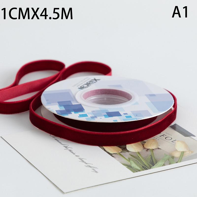 

Red Wine Red Velvet Ribbon 4.5M 1/1.5/2/2.5/4Cm Gift Flower Packaging Bow Handmade Diy Christmas Decoration Accessories 1CM вино красного