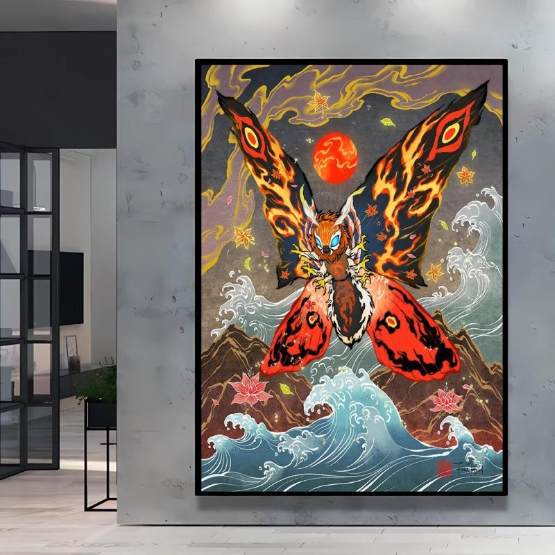 Japanese Classic Anime  Charizard Decorative Painting High Quality Canvas  Modern Home Bedroom Wall Picture Decorative