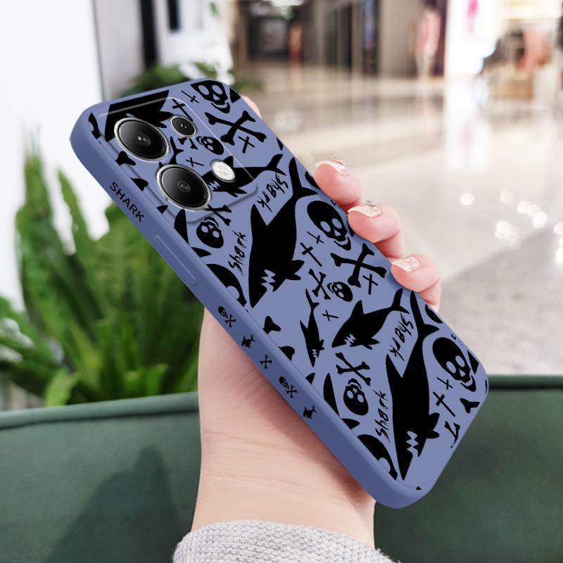 

Ghost Shark Phone Case For Xiaomi Redmi Note 13 12 12S 11 11S 10 10S 9 9S Pro Plus 4G 5G Liquid Silicone Cover Redmi Note 9S(9Pro) світло-синій колір