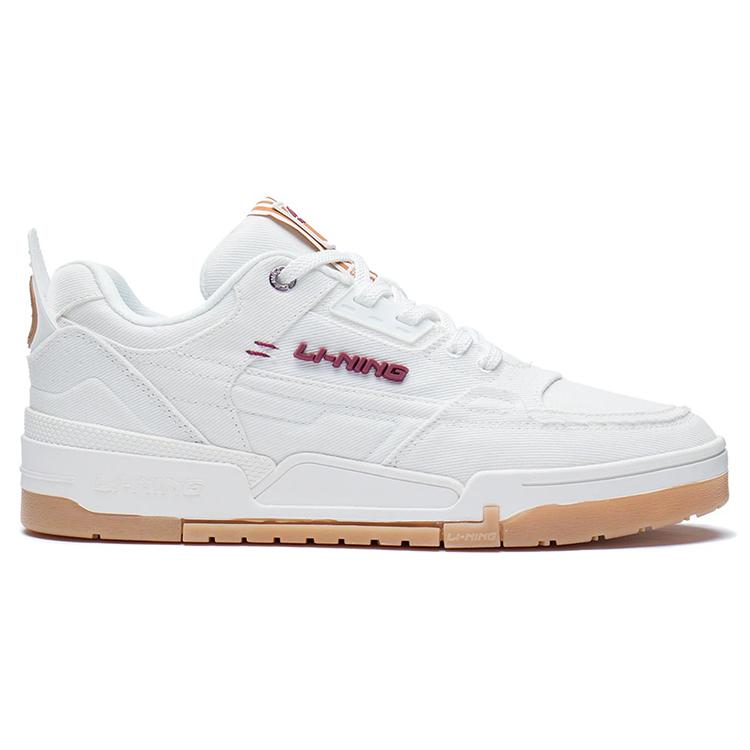 New LiNing Zhi Tian Qi Tian Abrasion Resistant, Lightweight, And Breathable Low Top Skateboard Shoes Ecru AGCS079-5