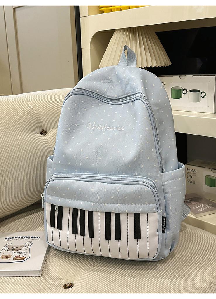 Schoolbag Japanese ins piano pattern schoolbag female junior high school student versatile cute college backpack travel backpack