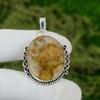 925 Sterling Silver Oval Natural Polka Dot Agate Bezel Wedding Pendant Jewelry