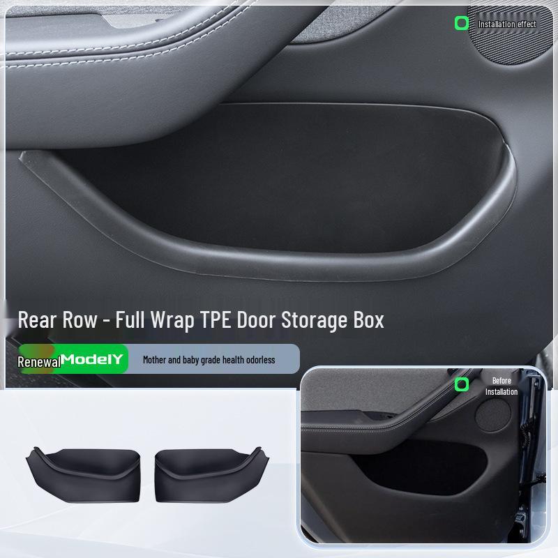 Tesla Model Y Door Slot Storage Box - TPE Full Wrap Four-Door Set