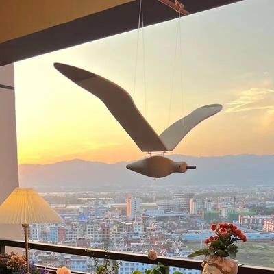 Decoração de suspensão de gaivota voadora de madeira decoração de berçário do teto, pingentes de móbiles criativos de gaivota para decoração de casa, presentes para crianças