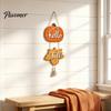 Seasonal Gift for Home Hello Fall Wooden Door Hanger, Pumpkin Maple Leaf Hanging Sign, Autumn Bountiful Display Harvest Front Wall Decor Thanksgiving