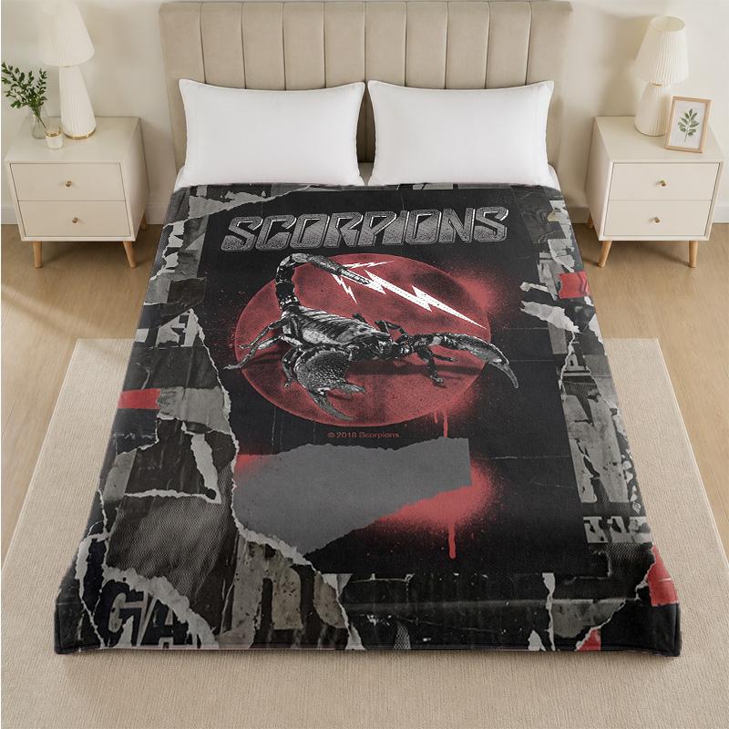 Couverture en Flanelle Imprimé Scorpions Couverture Jetée Pelucheuse Légère Confortable Pour Lit Canapé Usage Domestique